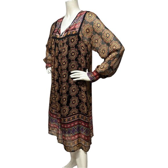 4 LOVE And LIBERTY Johnny Was Silk Mandala Dress Tassel Ties OVERSIZED S or M - Picture 13 of 16